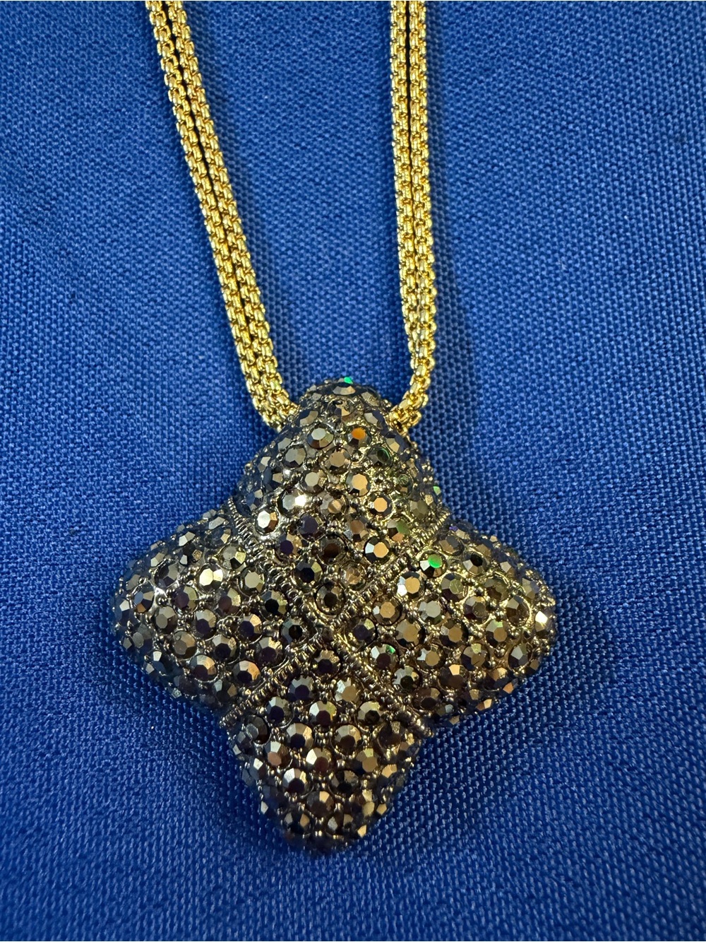 Park Lane Gold & Hematite Sparkle Statement Necklace